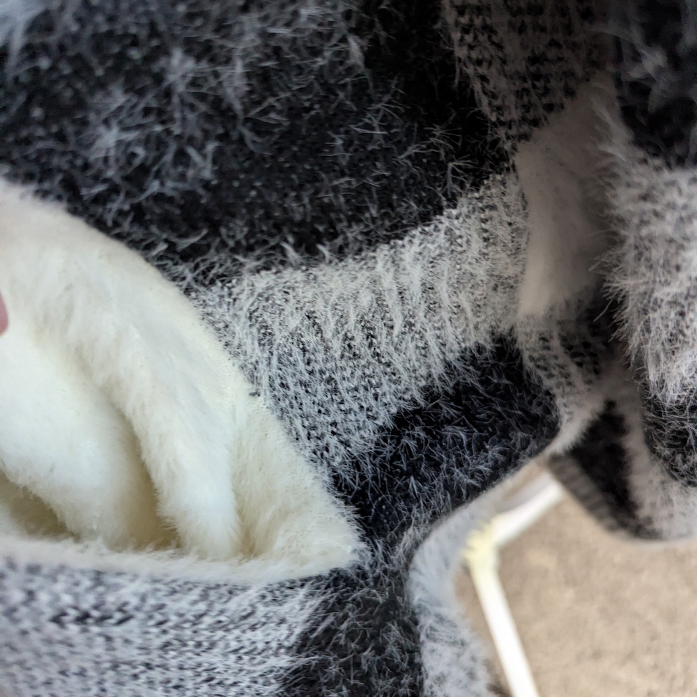 Kut from the Kloth Black and White Teddy Jacket - Picture 5 of 6